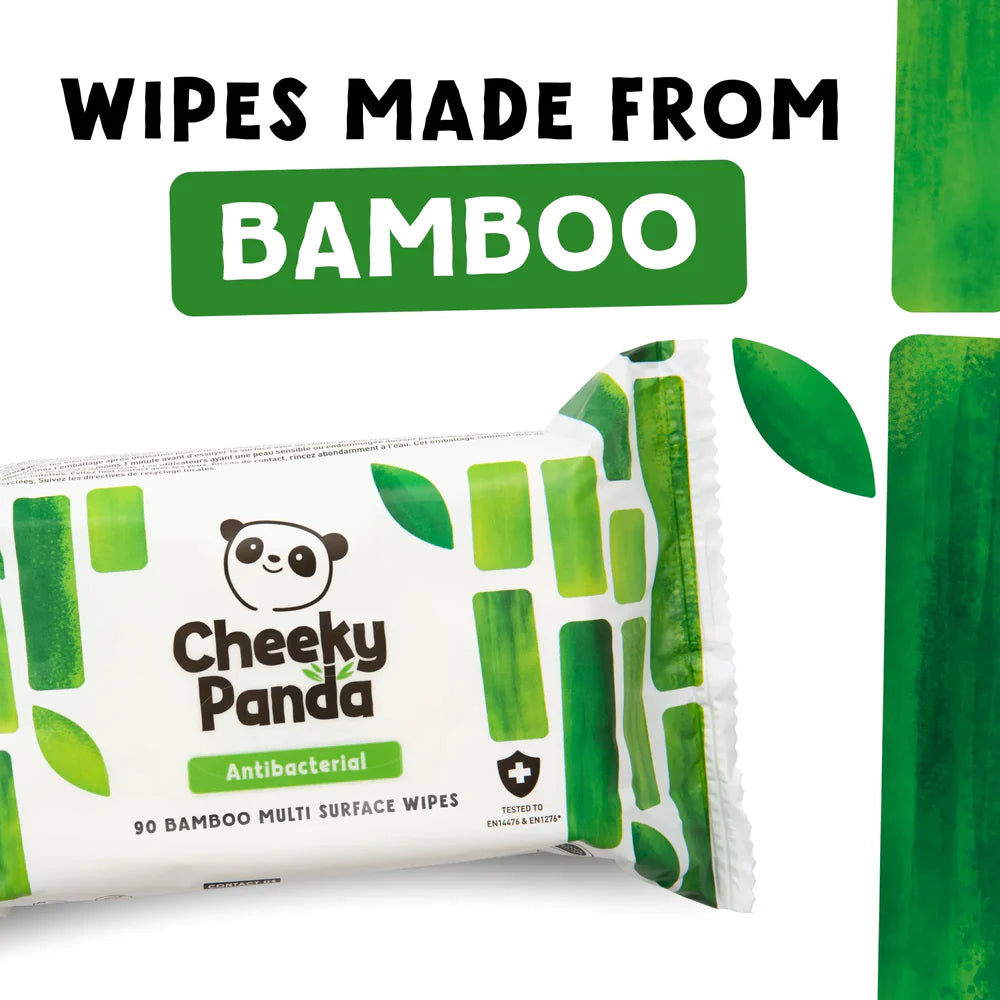 Cheeky Panda Antibacterial Multi Surface Wipes 90 Wipes made from bamboo