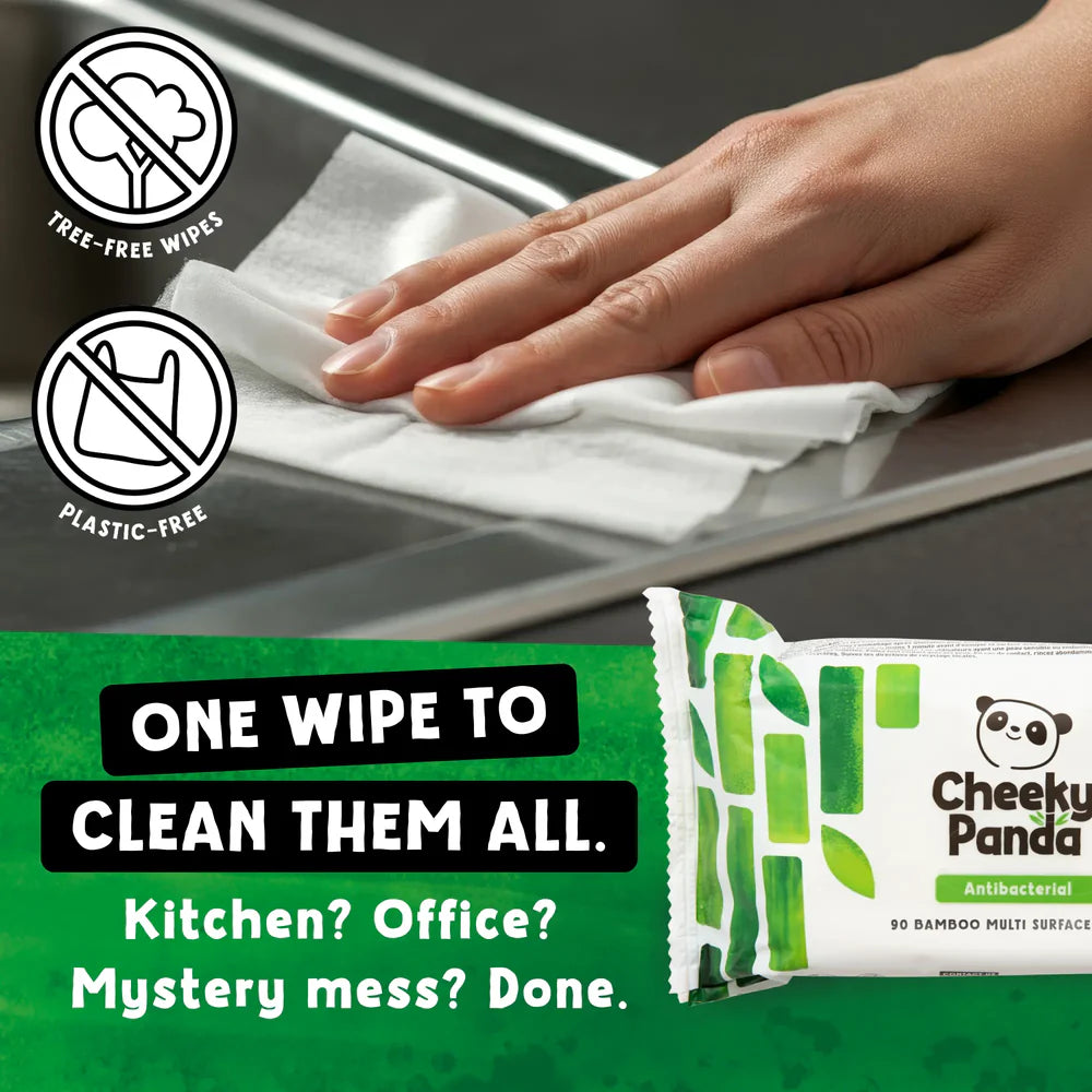 Cheeky Panda Antibacterial Multi Surface Wipes 90 Wipes tree-free wipes