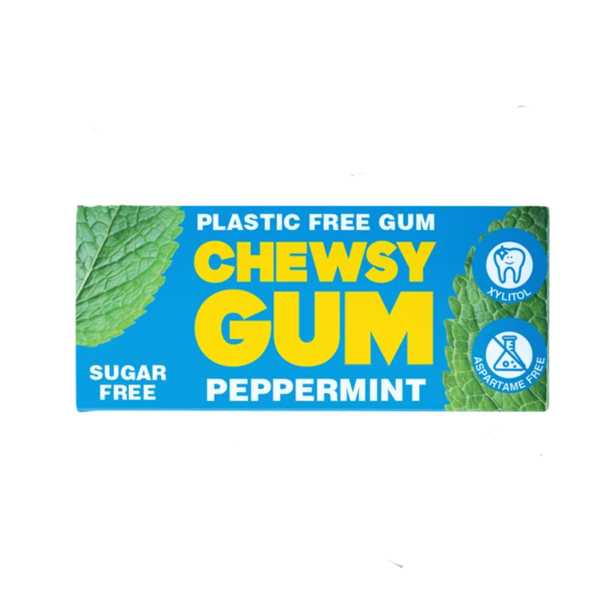 Chewsy Peppermint Plant-based Plastic-free Gum 15g front packaging