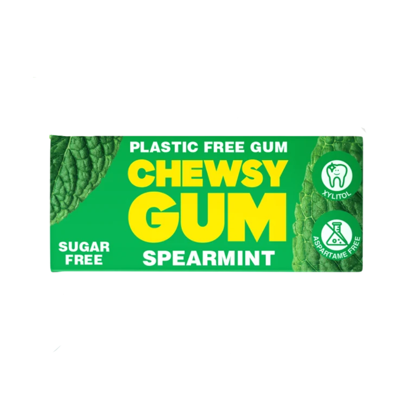 Chewsy Spearmint Plant-based Plastic-free Gum 15g front packaging 