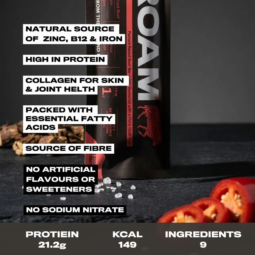 Roam Beef Bar Jalapeño Chilli 45g details