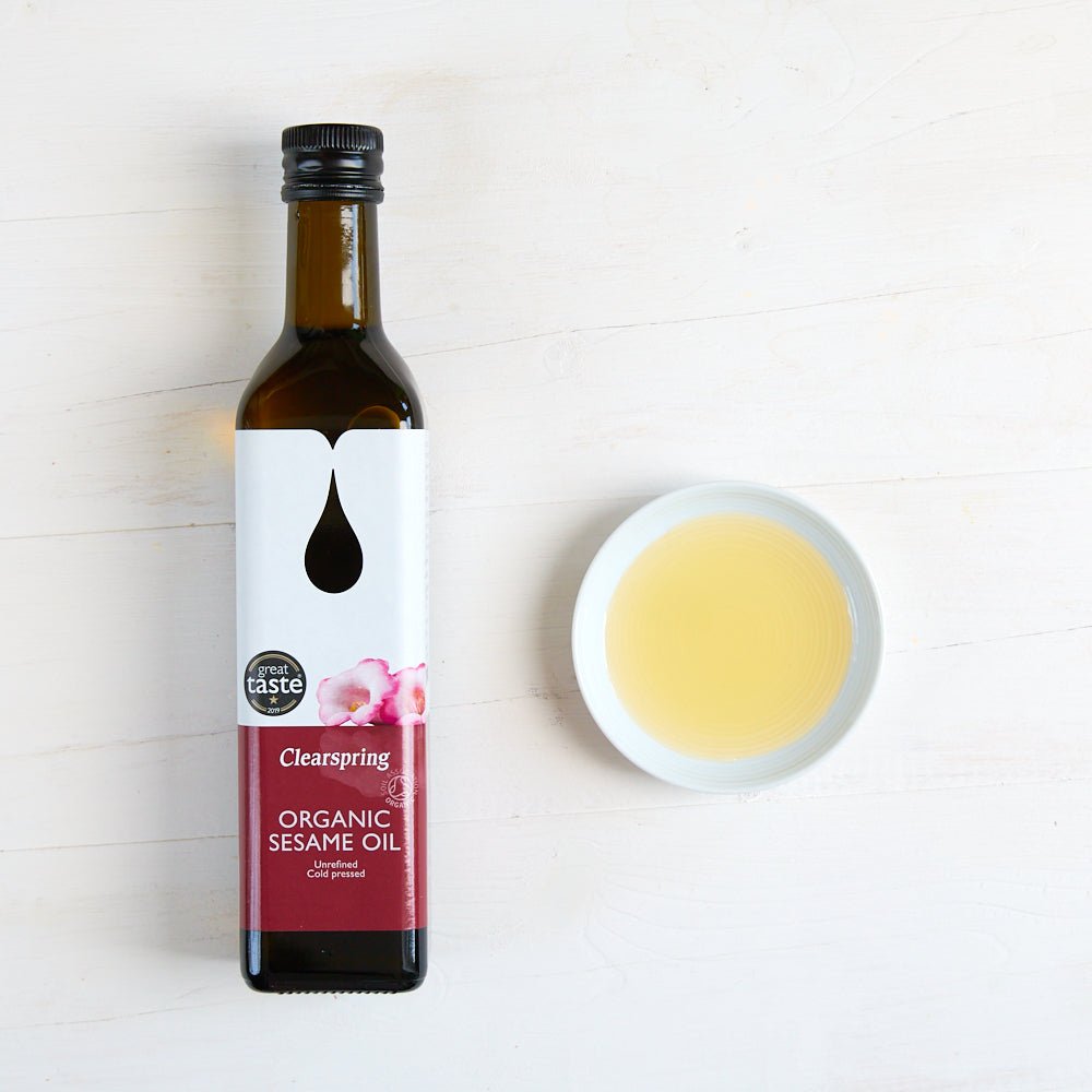 Clearspring Organic Sesame Oil in kitchen