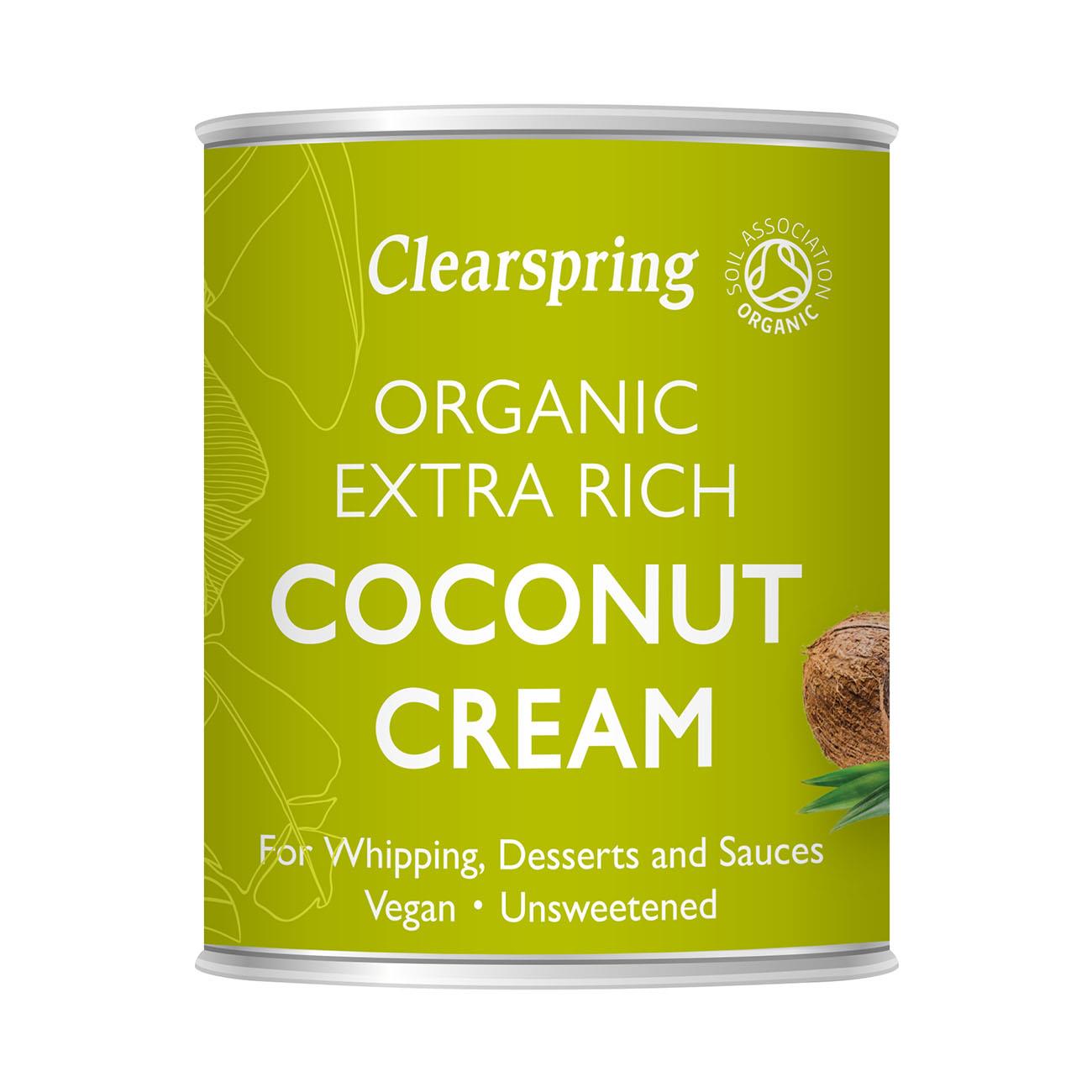 Clearspring Organic Extra Rich Coconut Cream 200ml front packaging