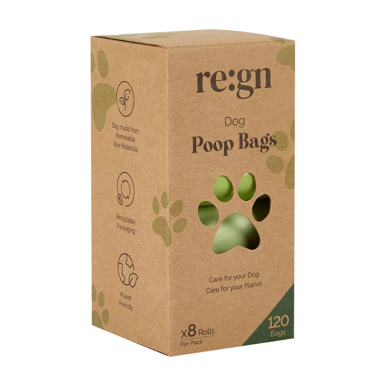 Regn Compostable Dog Poop Bags 120 Bags side packaging