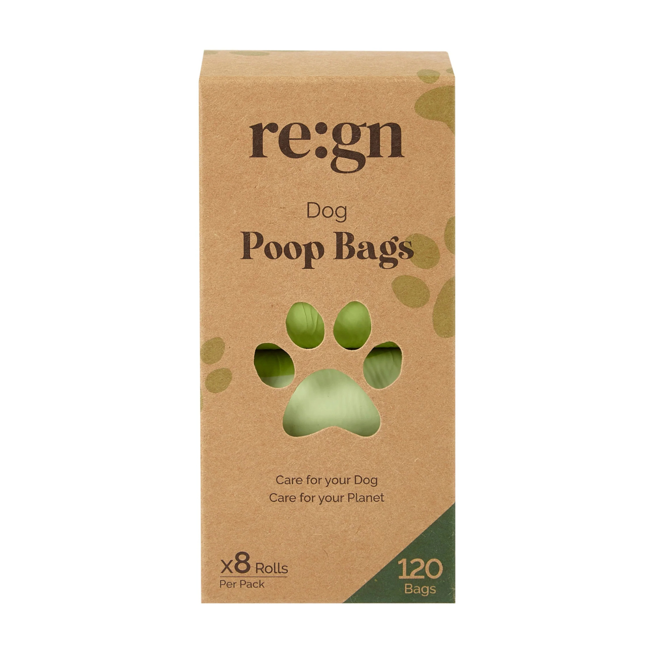 Regn Compostable Dog Poop Bags 120 Bags front packaging