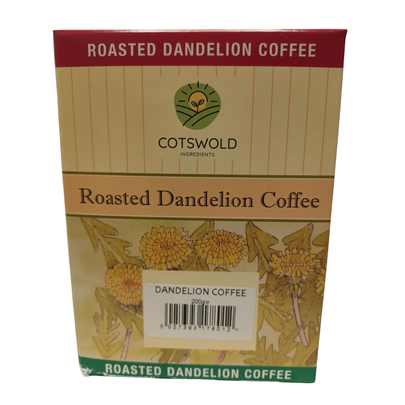 Cotswold Health Products Dandelion Coffee 100g/200g back packaging