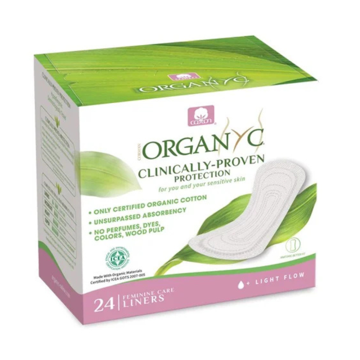 Cotton Panty-liners Light Flow Individually wrapped Box of 24 front packaging