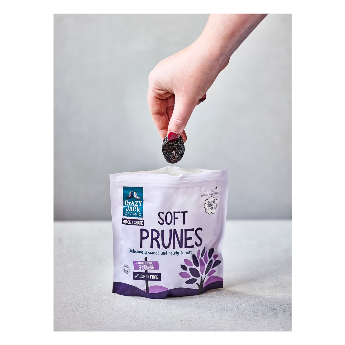 Crazy Jack Organic Soft Prunes 200g lifestyle image