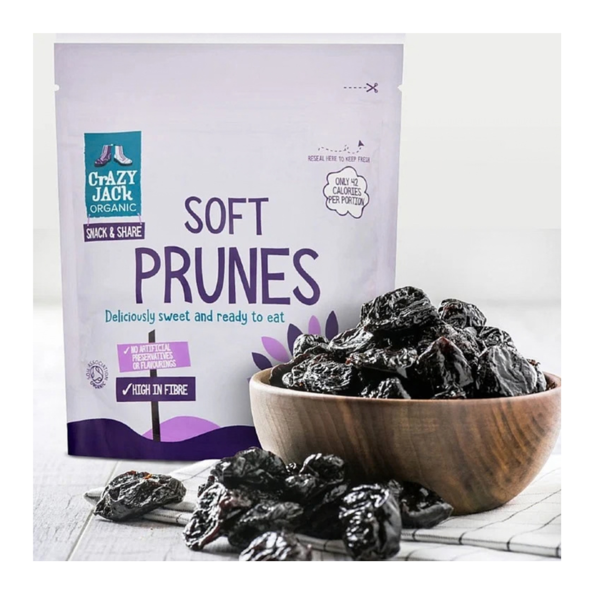 Crazy Jack Organic Soft Prunes 200g lifestyle image 2