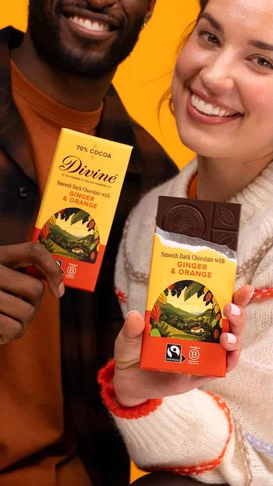 70% Dark Chocolate Ginger & Orange Bar 90g
