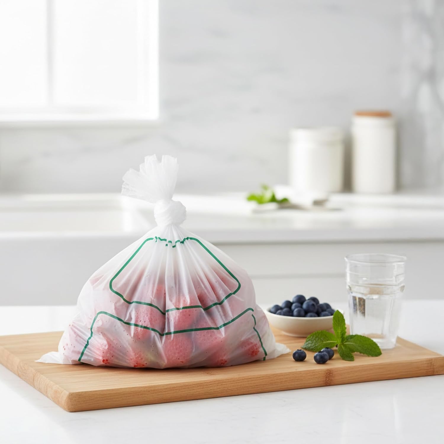 Eco Green Living Certified Compostable Food & Freezer Bags 2 Litre 1 Roll freezer safe smarter way to store lifestyle image
