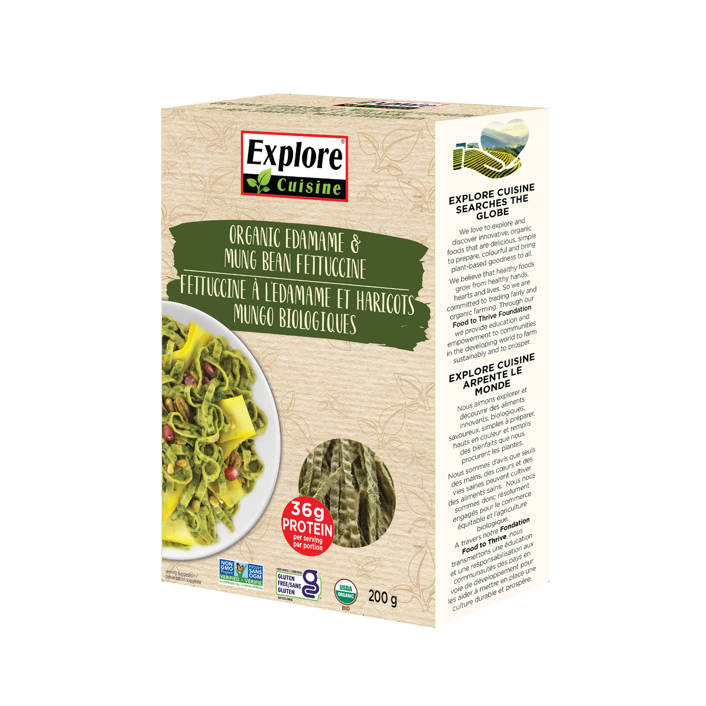 Explore Cuisine Organic Edamame & Mung Bean Fettuccine 200g — gluten-free, organic, high protein