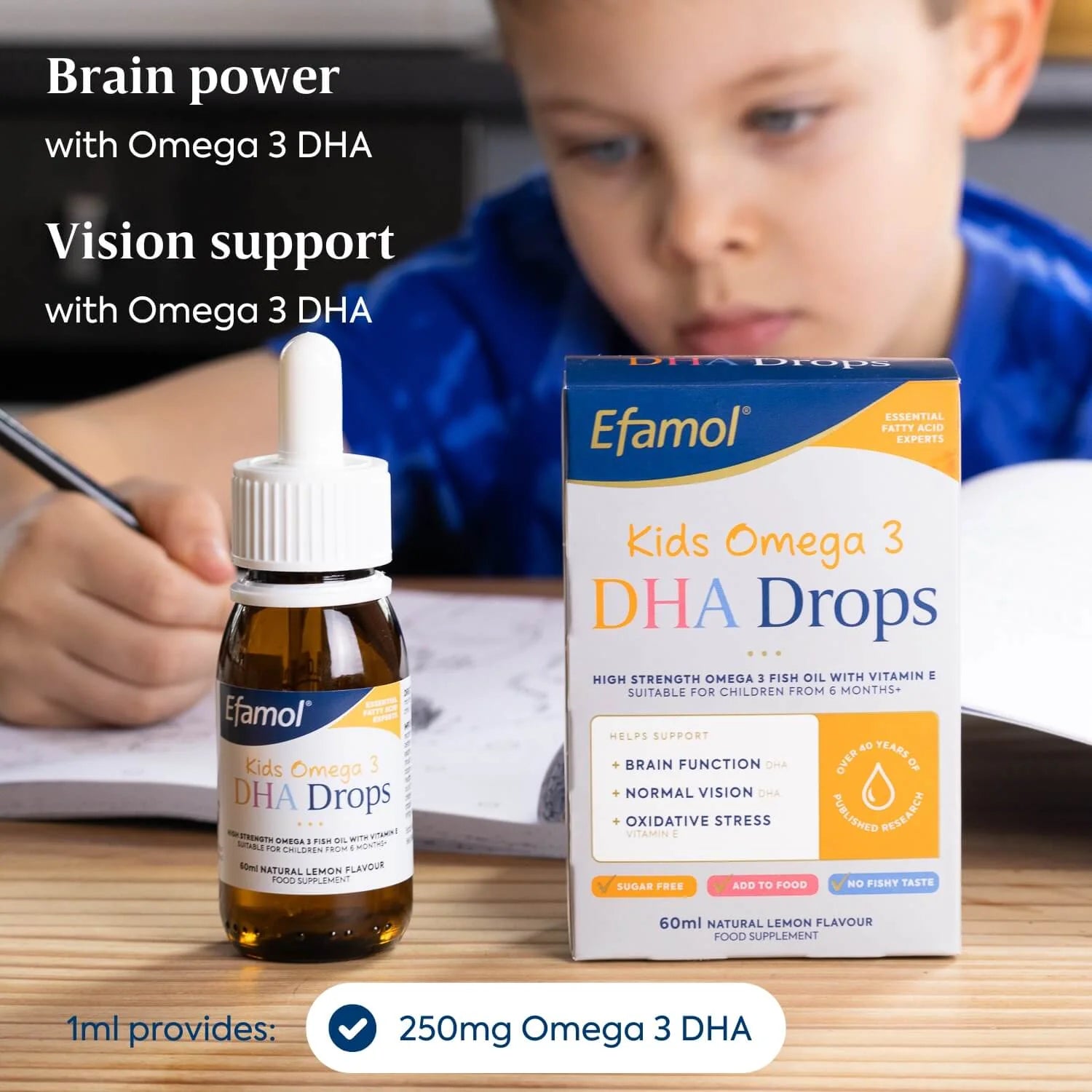 Efamol Kids DHA Drops 60ml — omega-3 for children 6 months+ brain power and vision support