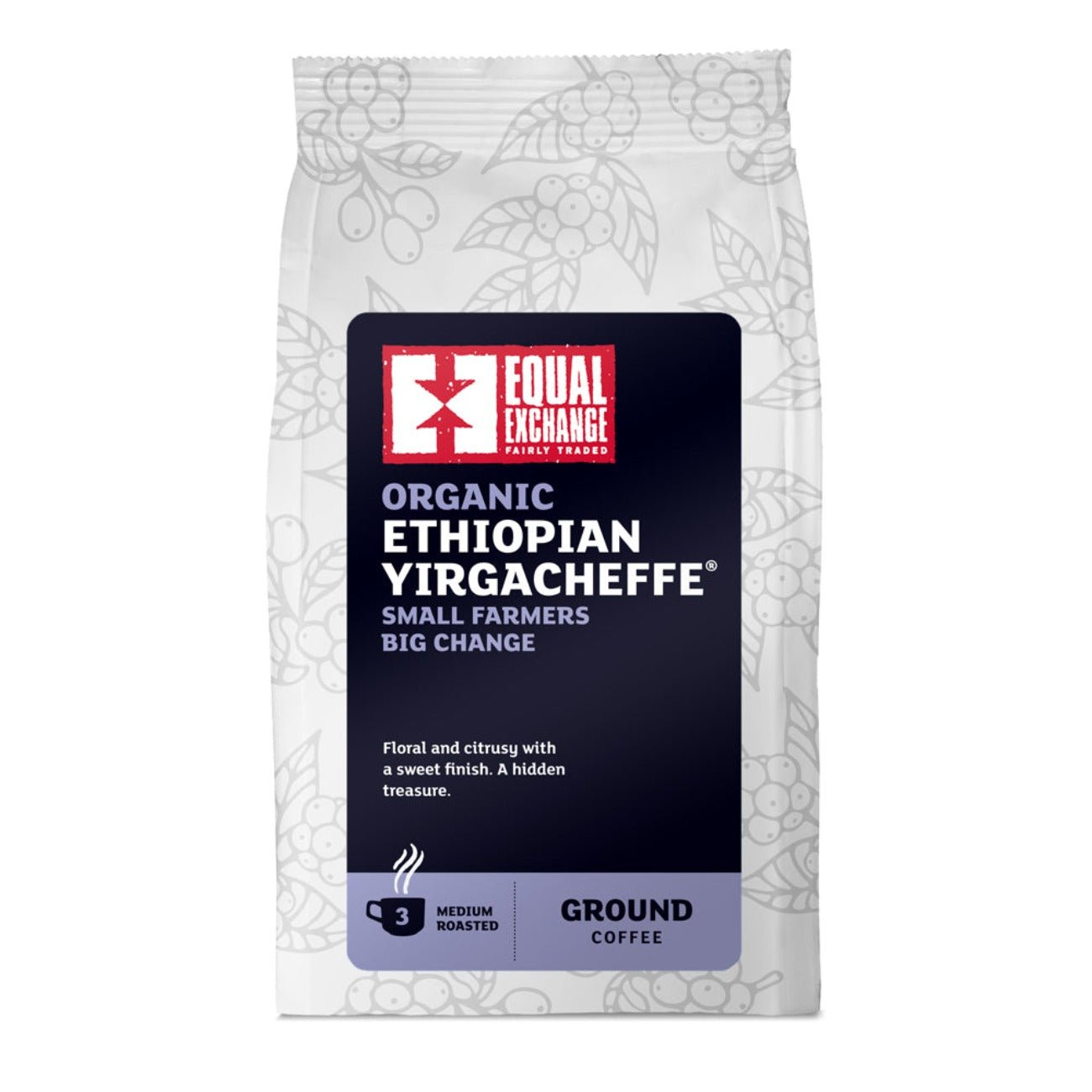 Equal Exchange Organic Ethiopian Yirgacheffe Ground Coffee 200g – Front