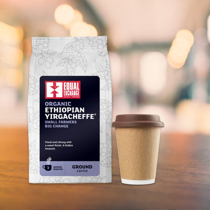 Equal Exchange Organic Ethiopian Yirgacheffe Ground Coffee lifestyle image