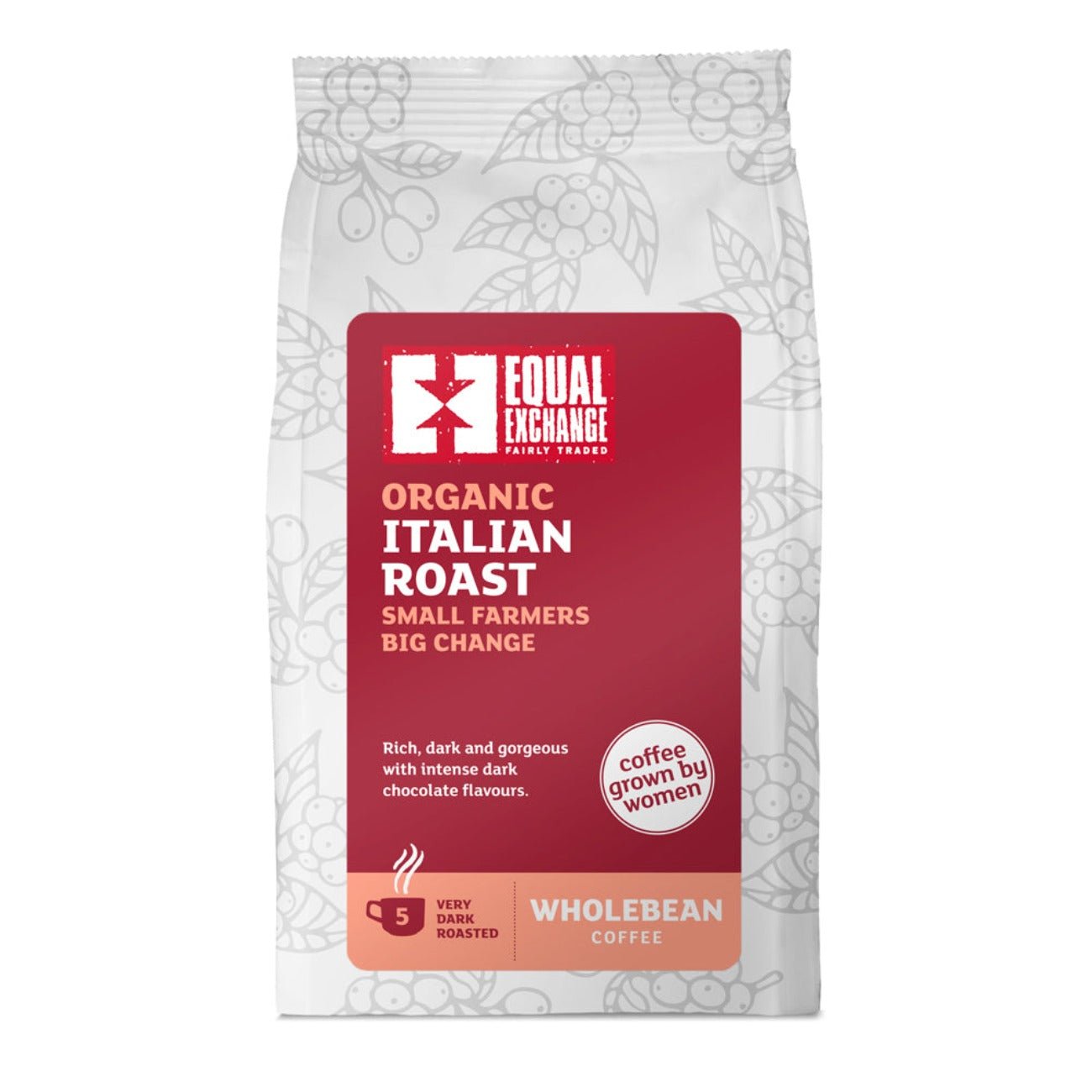 Equal Exchange Organic Italian Roast Coffee Beans 200g – Front