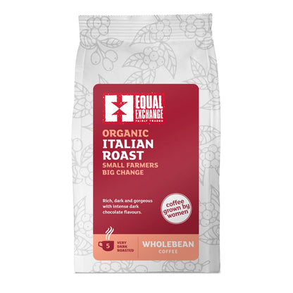 Equal Exchange Organic Italian Roast Coffee Beans 200g – Front