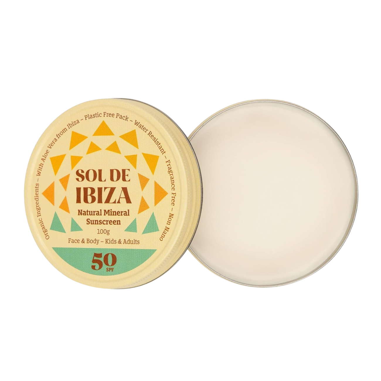 Sol De Ibiza Face & Neck Mineral Sunscreen SPF50 front packaging 3