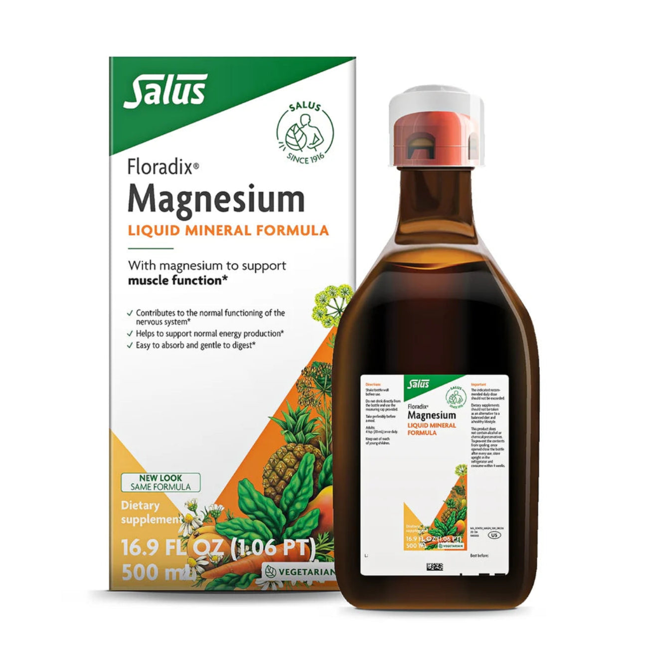 Floradix Magnesium Liquid Mineral Supplement 250ml front packaging