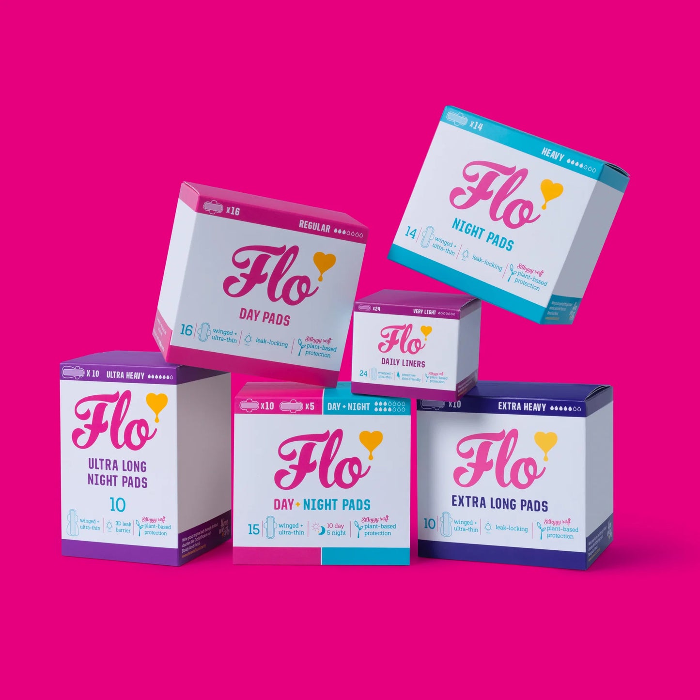Bamboo Pads Winged & Ultra Thin 10 Day & 5 Night Pads - Here We Flo - Feminine Sanitary Supplies lifestyle image 2