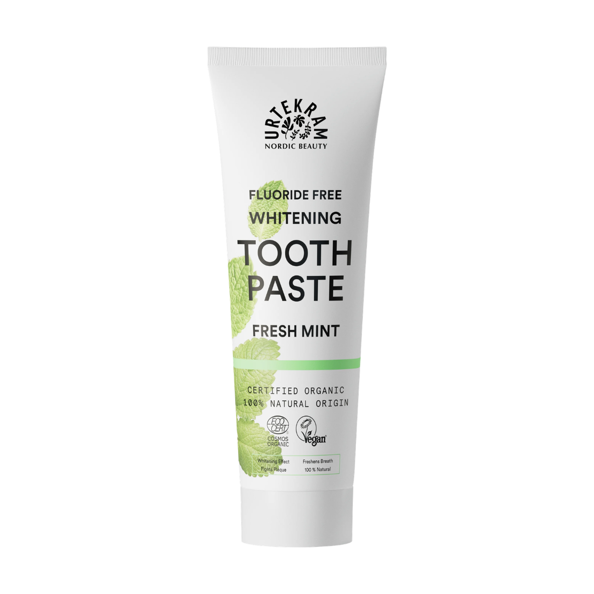 Urtekram Fresh Mint Whitening Toothpaste 75ml front packaging