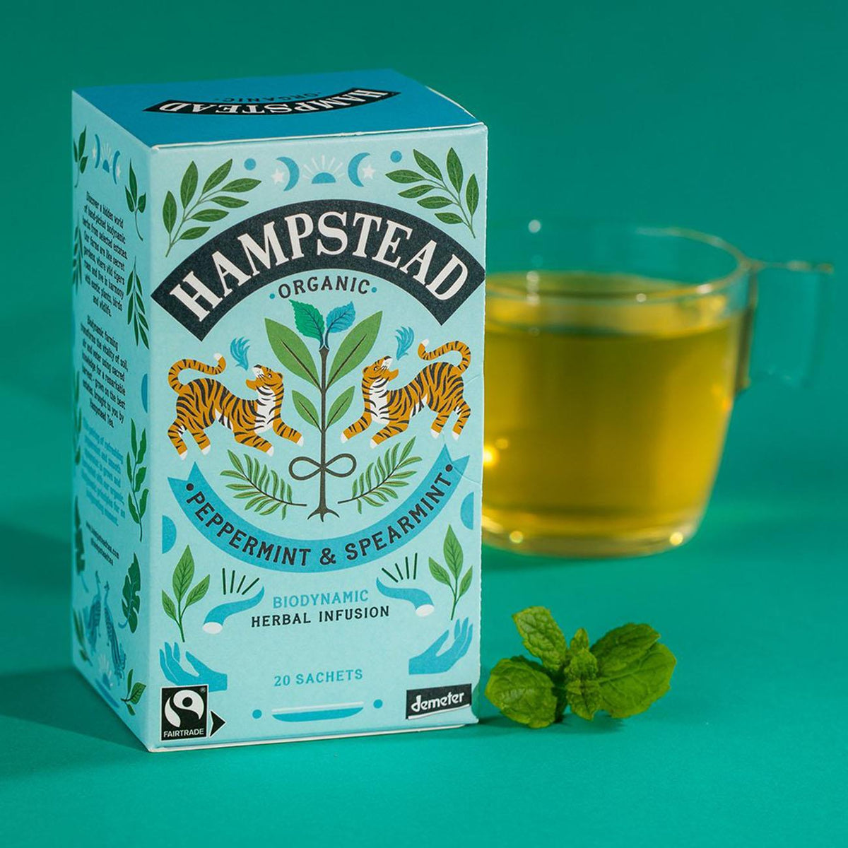 Hampstead Organic Peppermint & Spearmint Herbal Infusion 20 Bags lifestyle image