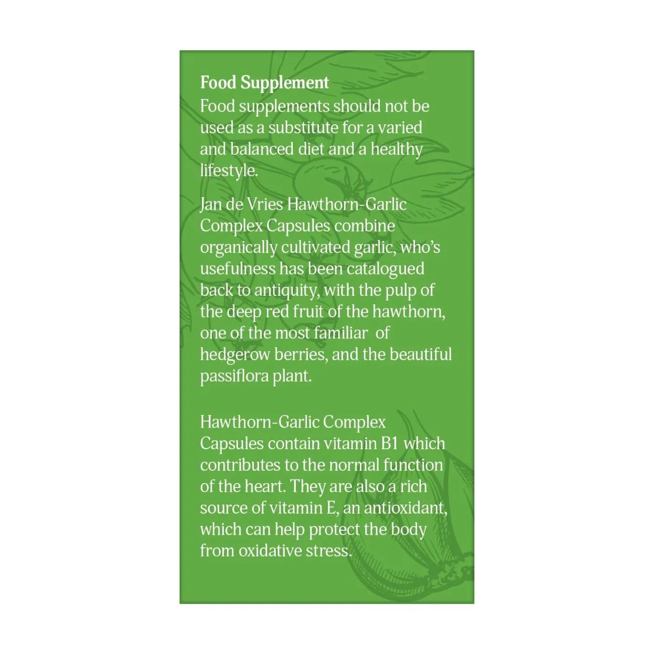 Hawthorn Garlic Complex 90 Capsules side 3