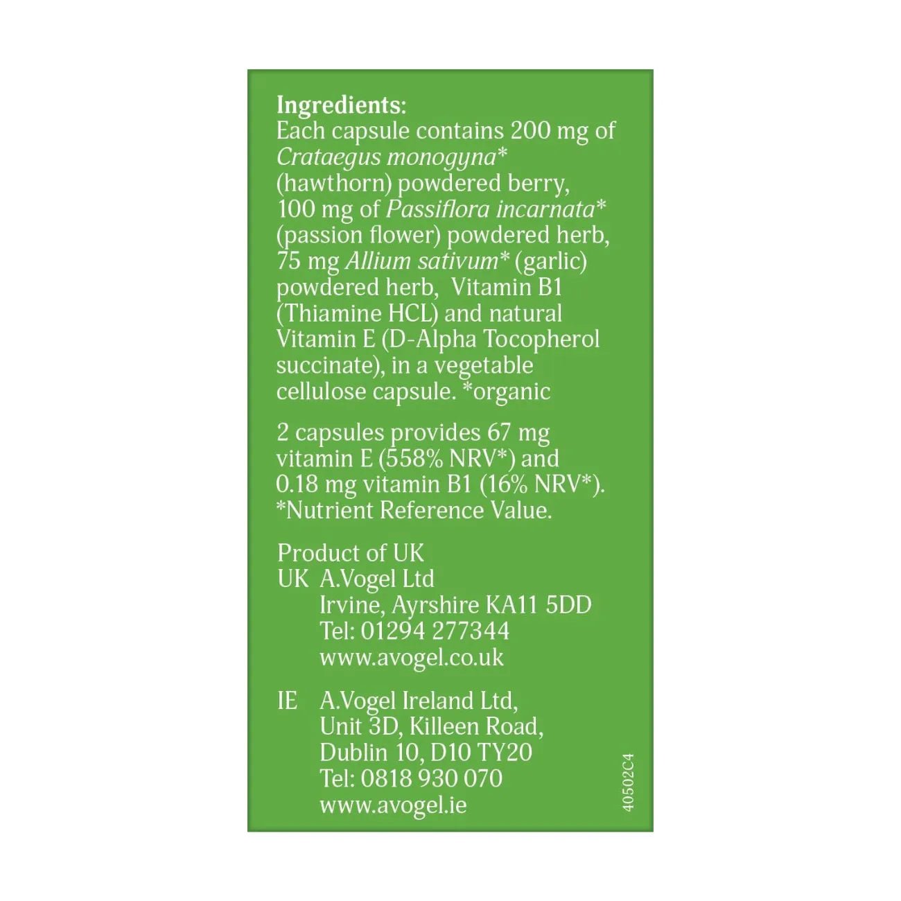 Hawthorn Garlic Complex 90 Capsules side 4