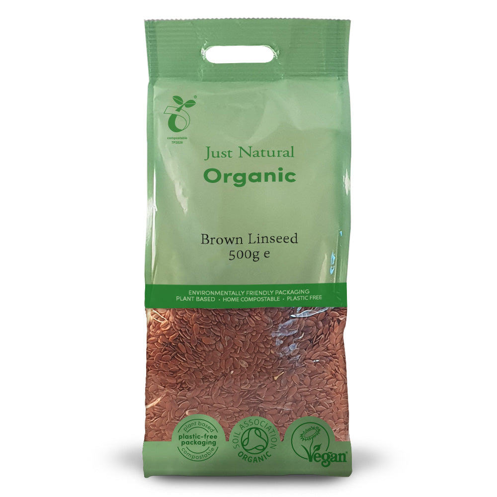 Just Natural Organic Brown Linseed — certified organic, plastic-free