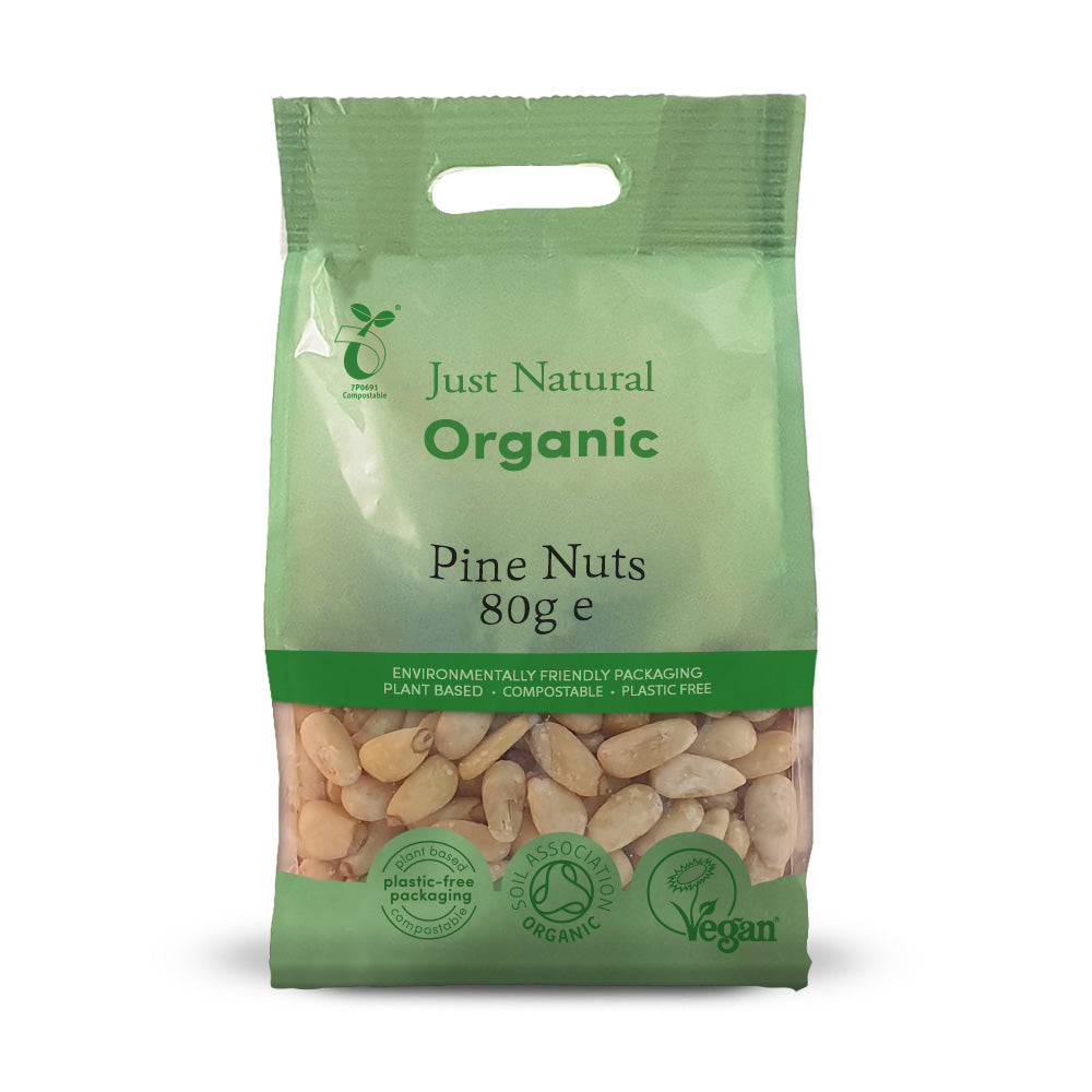 Just Natural Organic Pine Nuts 80g — certified organic, plastic-free