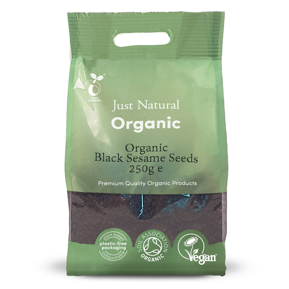 Just Natural Organic Black Sesame Seeds 250g — certified organic
