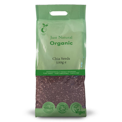 Just Natural Organic Chia Seeds — certified organic, plastic-free