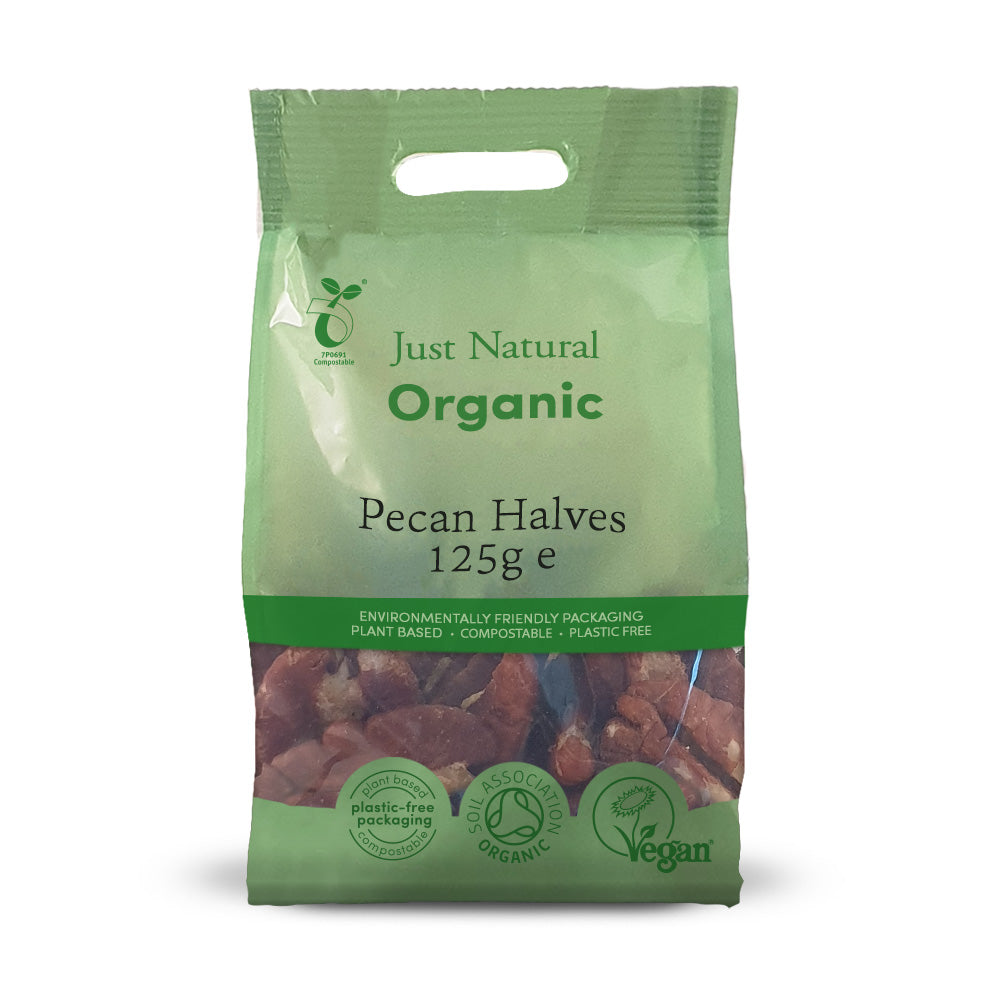 Just Natural Organic Pecan Halves — certified organic, plastic-free