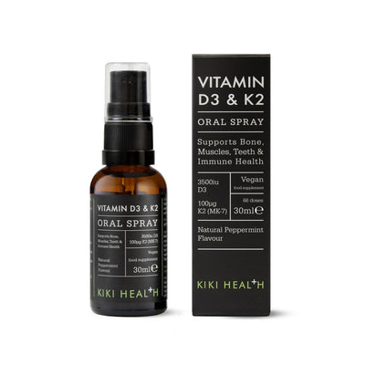 KIKI Health Vitamin D3 + K2 Oral Spray 30ml — plant-based, vegan