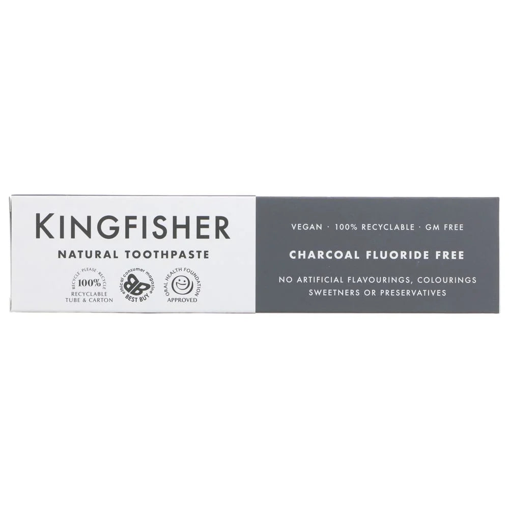 Kingfisher Natural Charcoal Toothpaste 100ml front box packaging