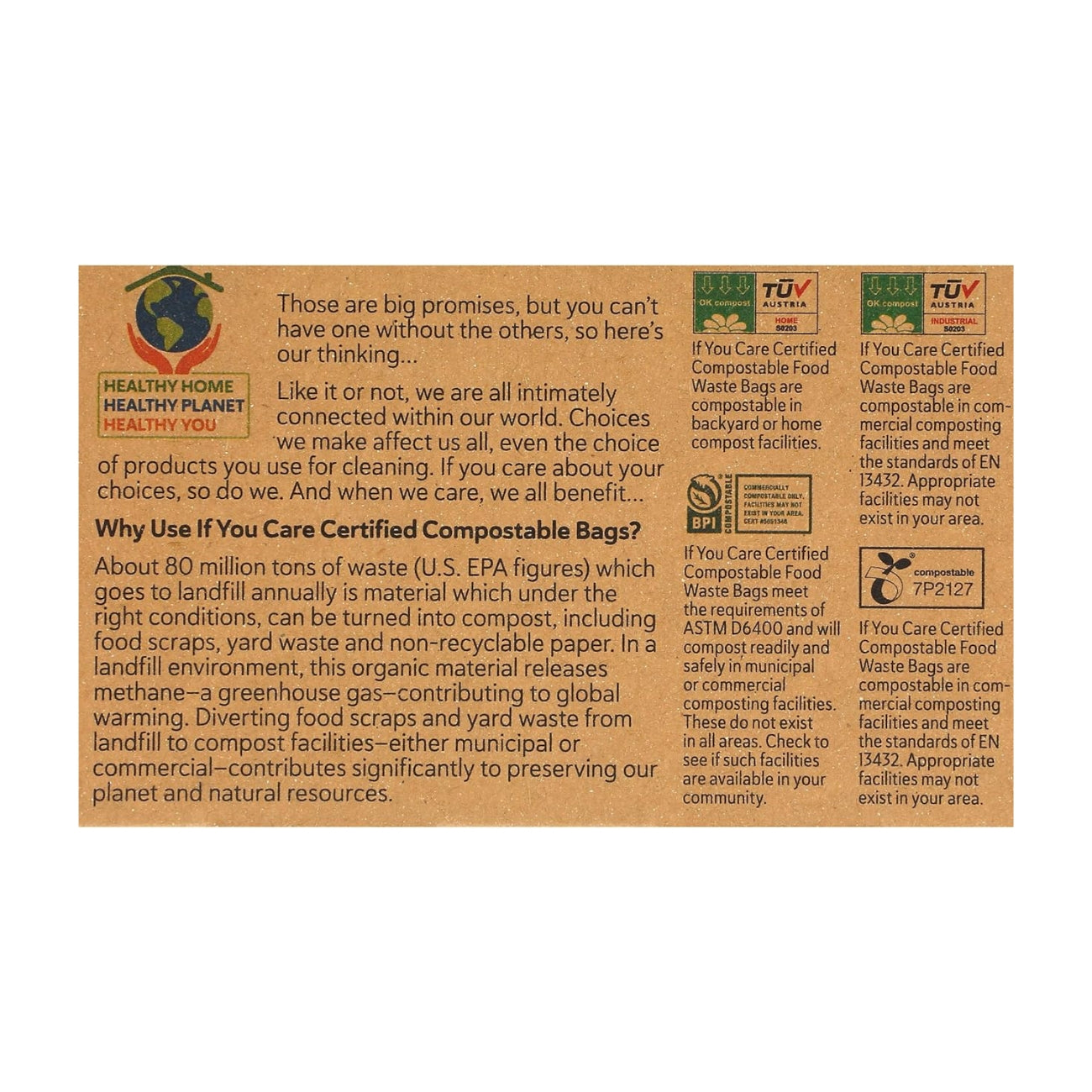 If You Care Kitchen Caddy Bags 30 Bags side 1 packaging