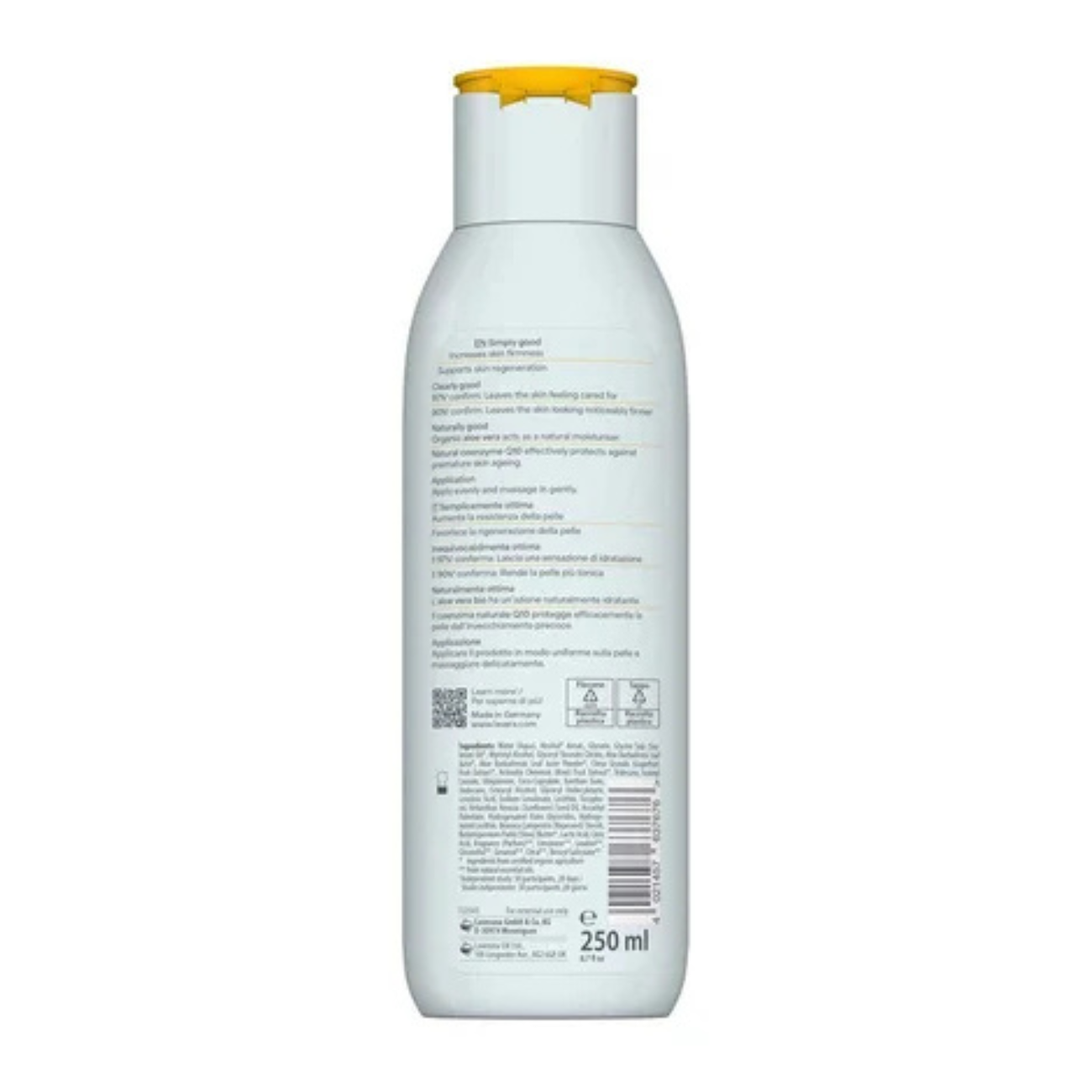 Lavera Basis Sensitive Firming Body Lotion 250ml back packaging