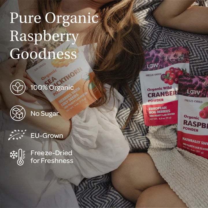 Loov Organic Freeze-Dried Raspberry Powder 171g no sugar