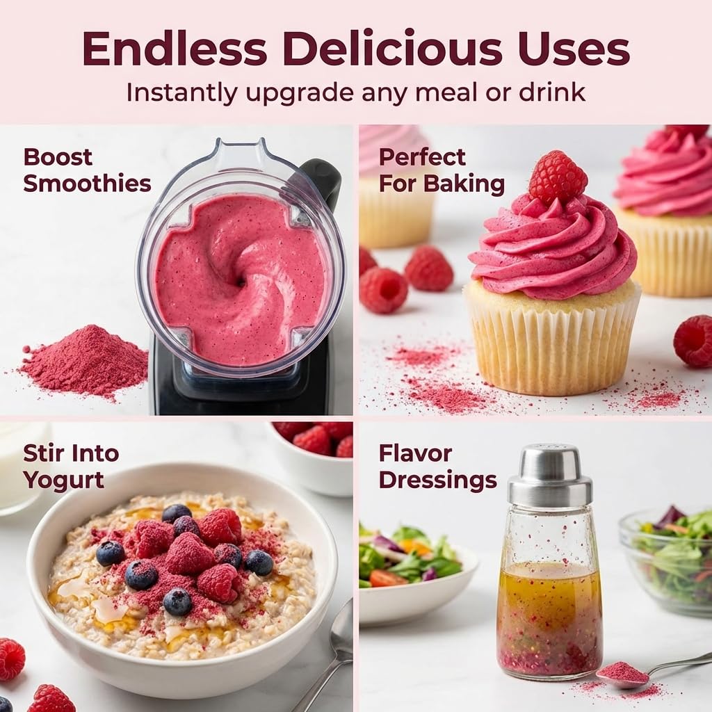 Loov Organic Freeze-Dried Raspberry Powder 171g uses