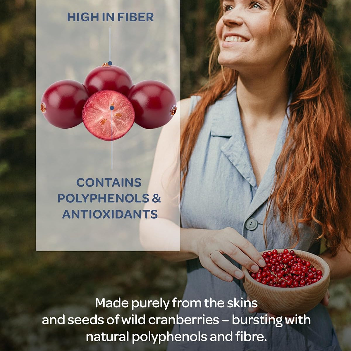 Loov Organic Wild Cranberry Pomace Powder 100g high in fiber