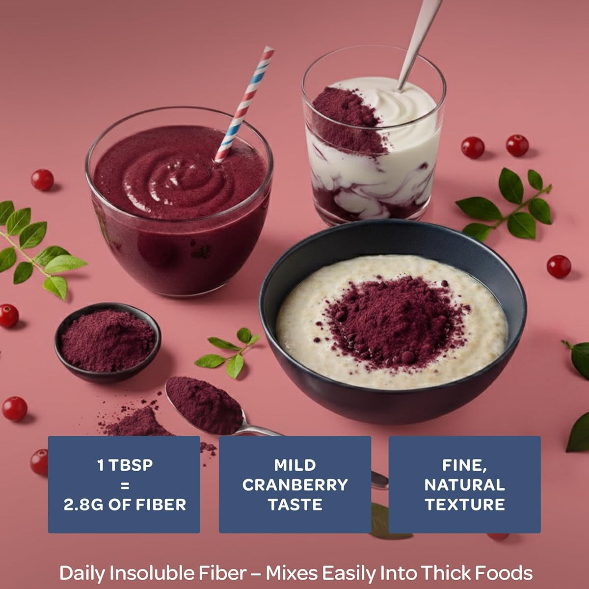 Loov Organic Wild Cranberry Pomace Powder 100g ideal for smoothies, yogurt, porridge