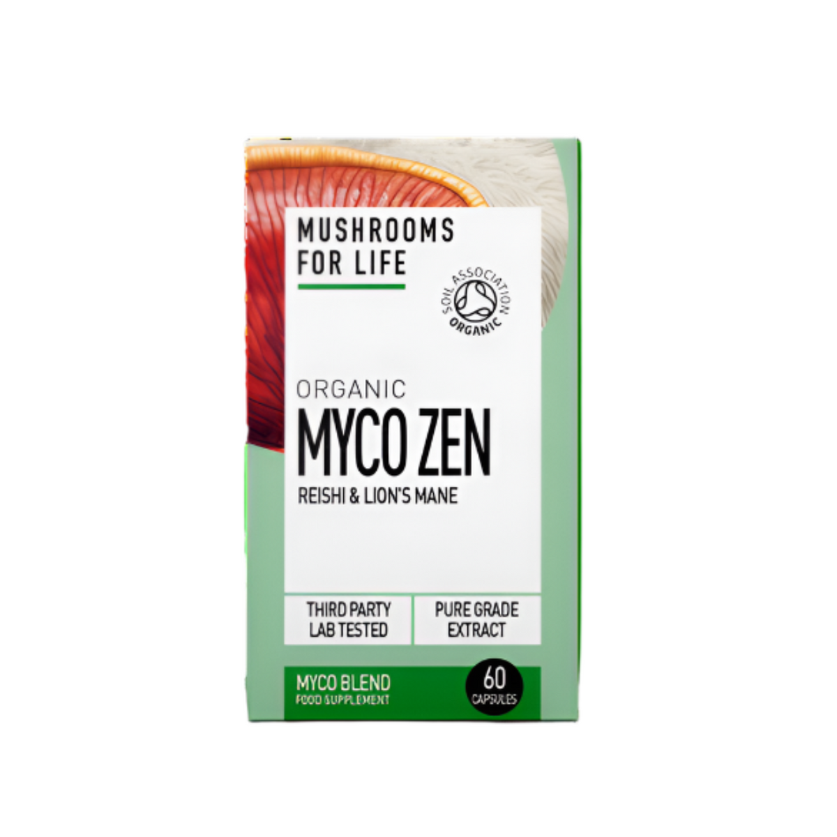 Mushrooms 4 Life Organic Myco Zen 60 Capsules – Reishi & Lion’s Mane blend for calm and clarity