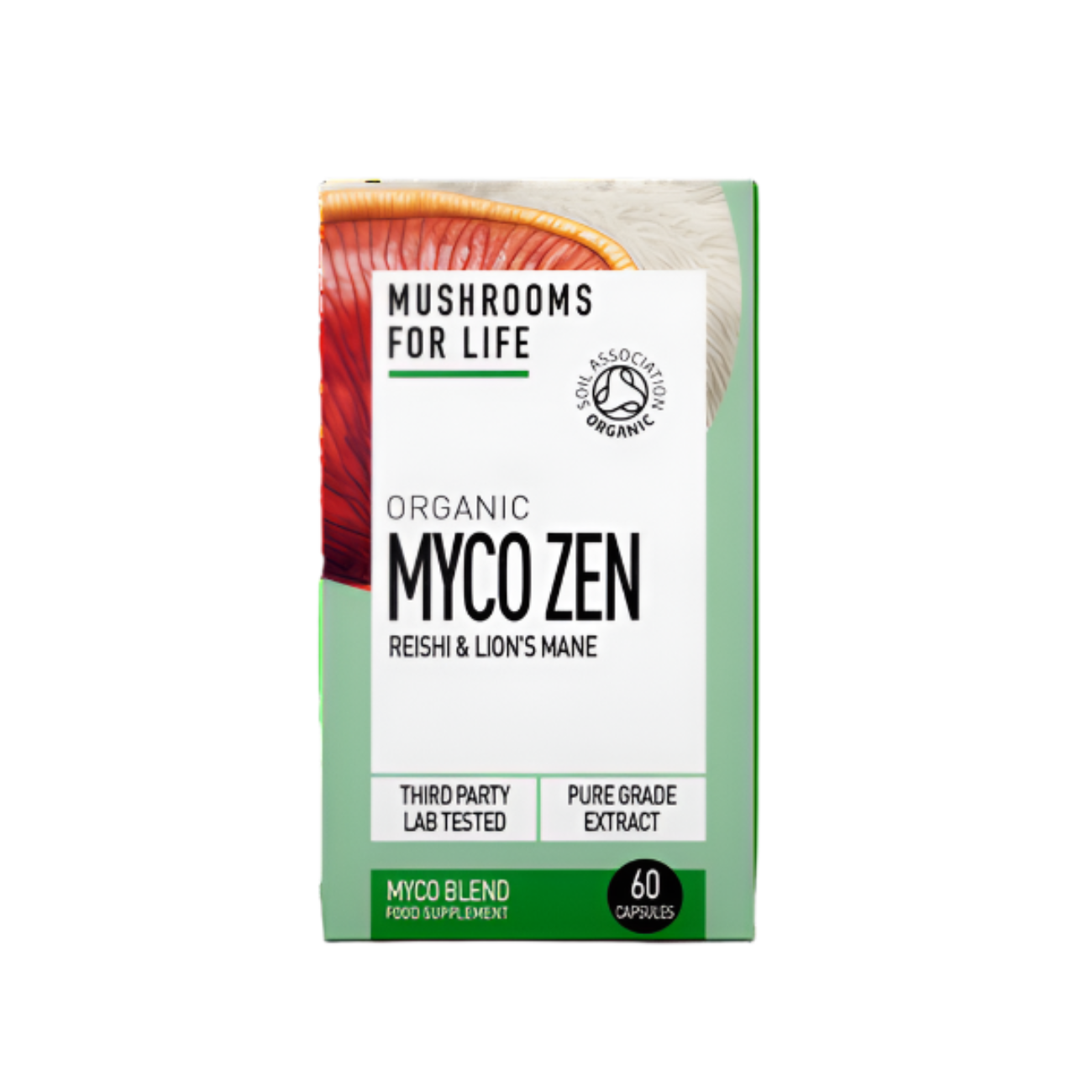 Mushrooms 4 Life Organic Myco Zen 60 Capsules – Reishi & Lion’s Mane blend for calm and clarity