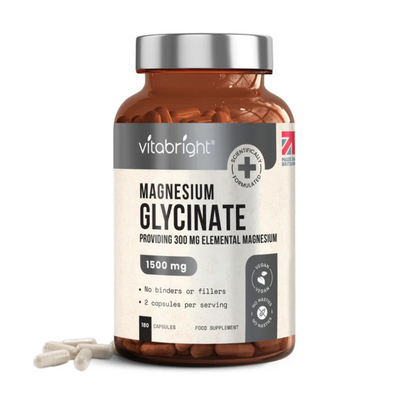 Vitabright Magnesium Glycinate 1500mg 180 Capsules front packaging
