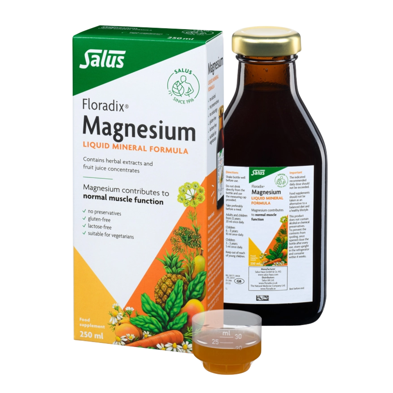Floradix Magnesium Liquid Mineral Supplement 250ml new front image