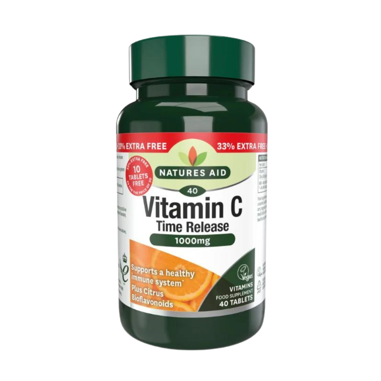 Natures Aid Vitamin C 1000mg with Citrus Bioflavonoids 40 Tablets