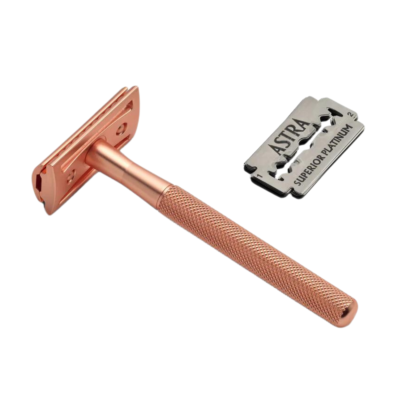 Rose Gold Reusable Stainless Steel Razor 10 Blades