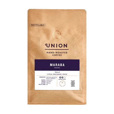 Union Roasted Coffee Maraba Rwanda Wholebean Coffee 200g front packaging