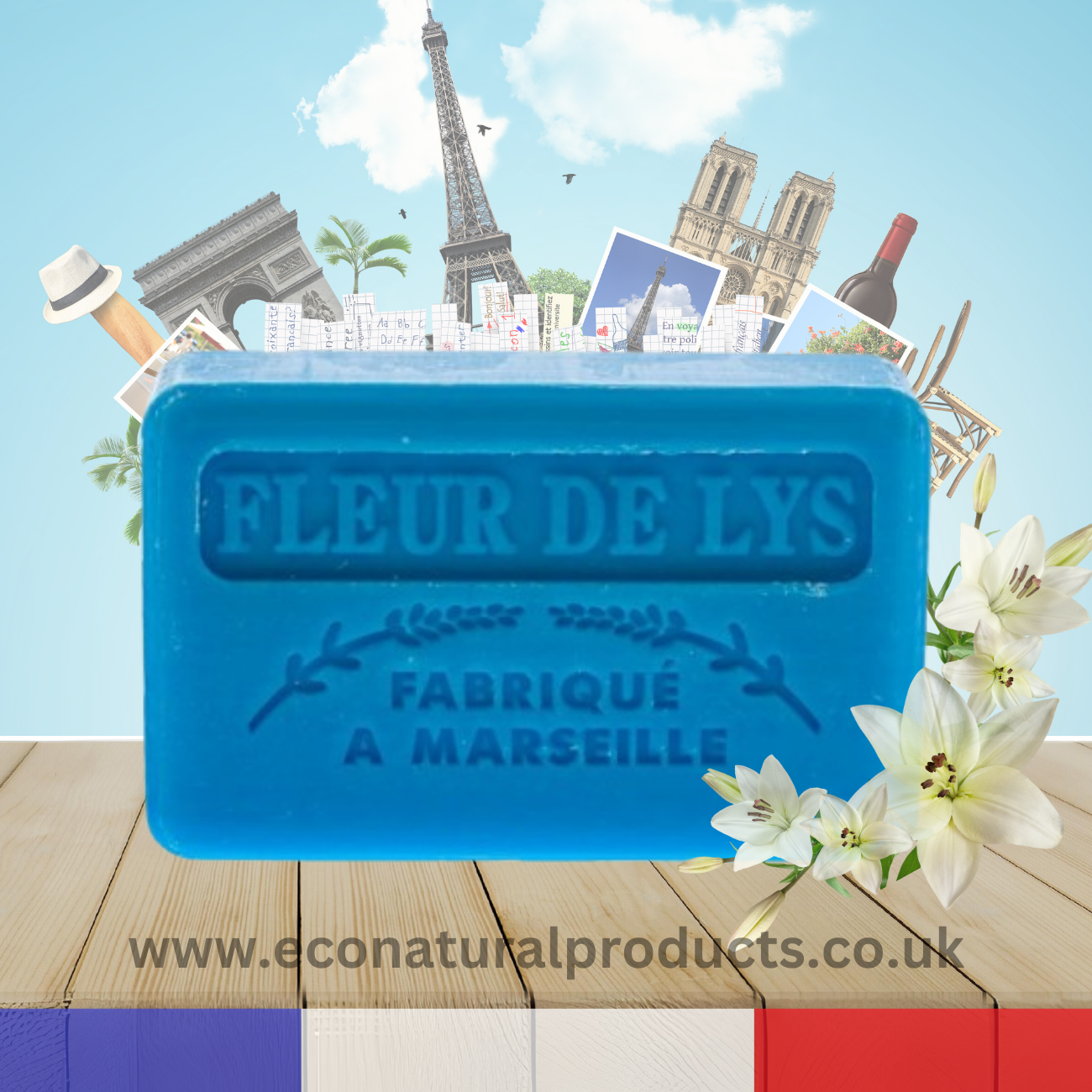 French Marseille Soap Fleur de Lys (Lily) 125g
