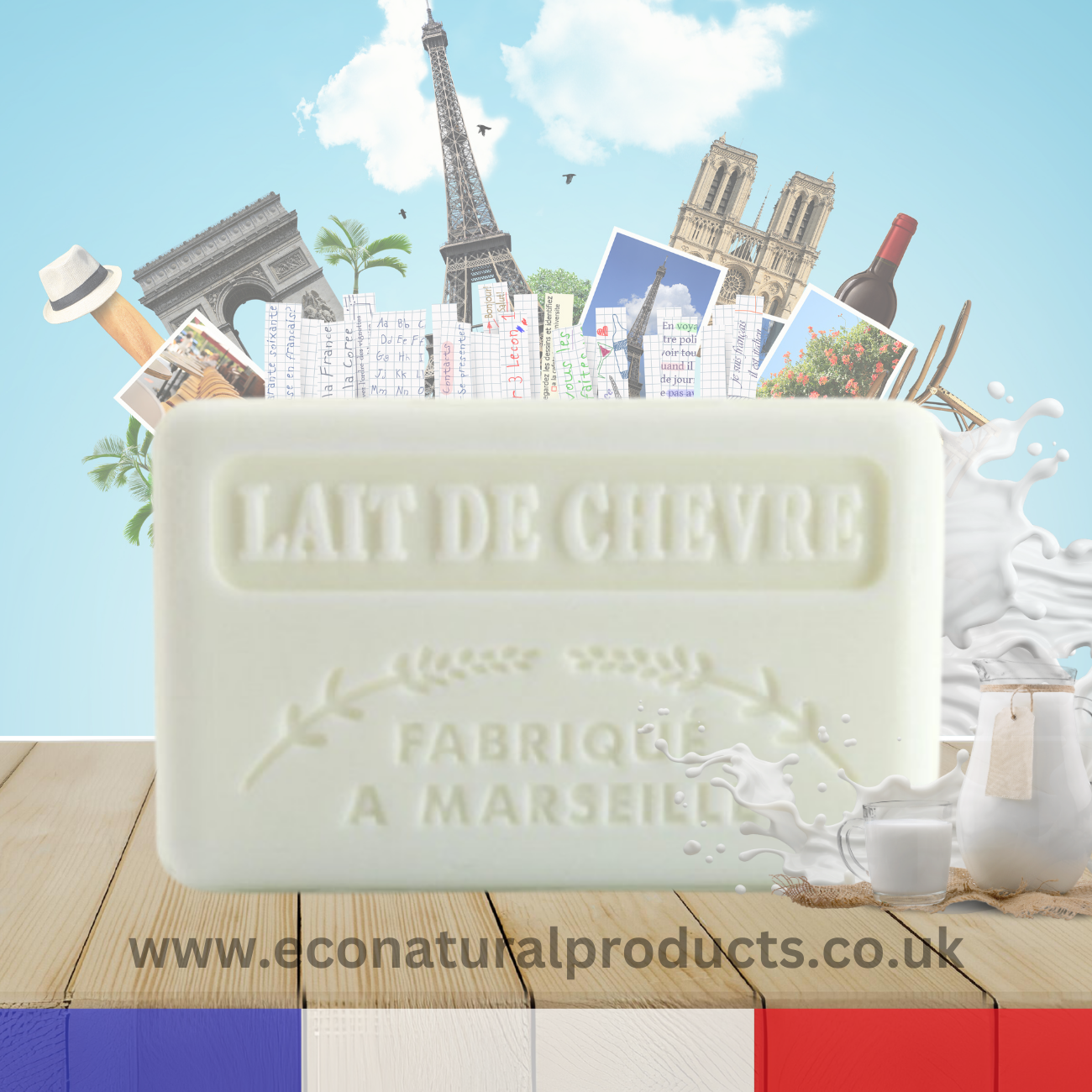 French Marseille Soap Lait de Chevre (Goat Milk) 125g